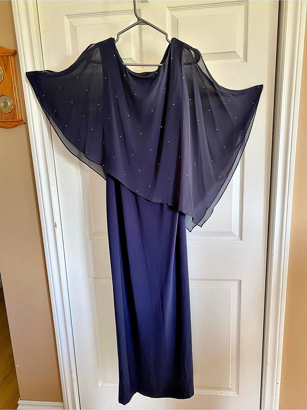 Lyman Beaded Overlay Maxi Dress in Blue Size 18 Like New
